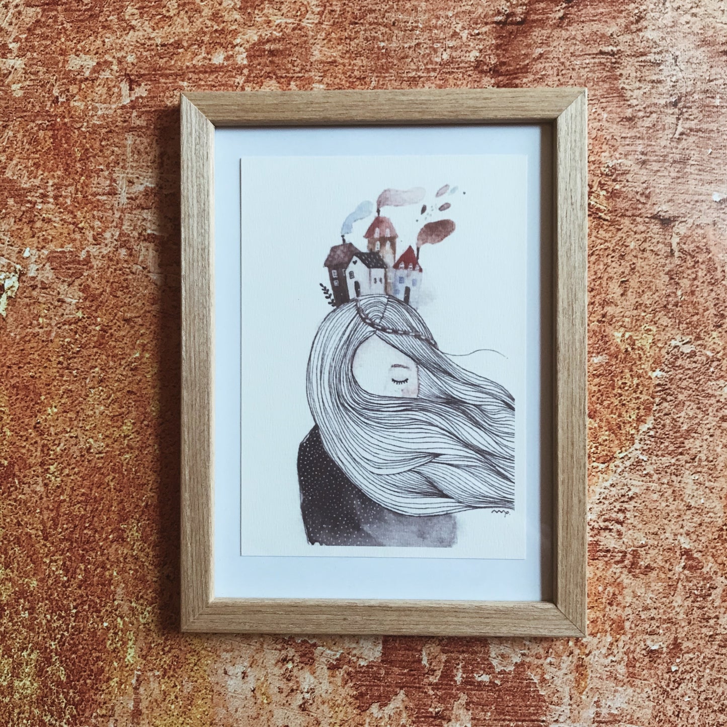 Otthon - akvarell print
