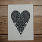 Csupavirág szivecske print